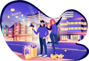 Boy and girl in the street looking for casino destinations